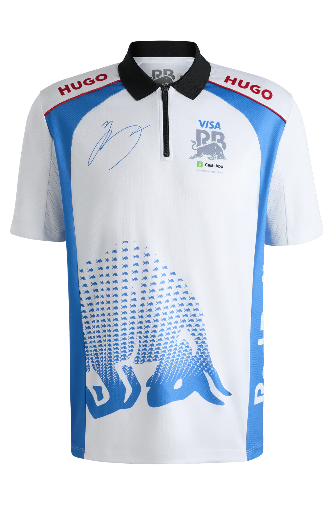 Visa Cash App RB F1 2025 Men's Yuki Tsunoda Polo T-Shirt - White