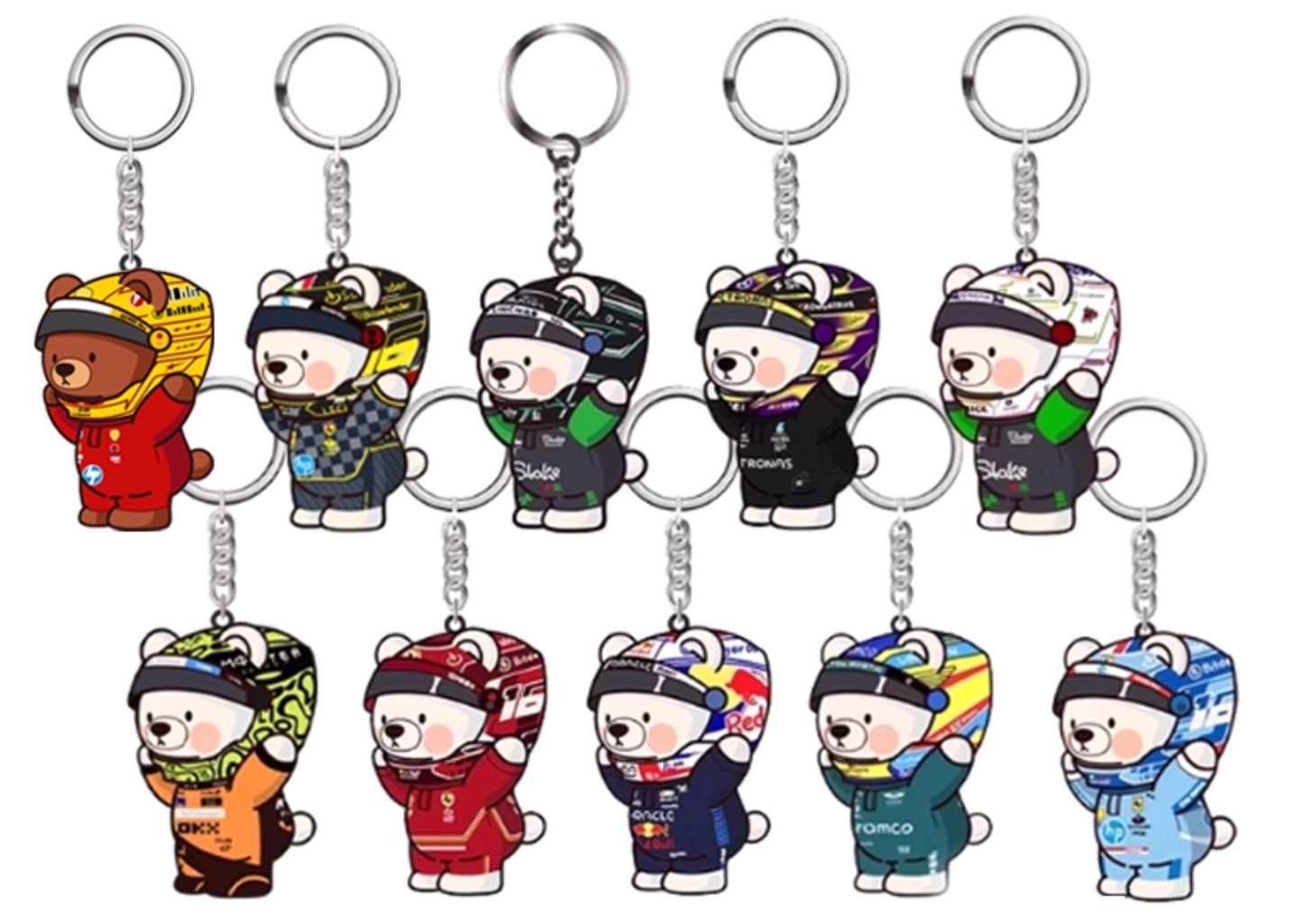 F1 Driver Bear Keychain Collection