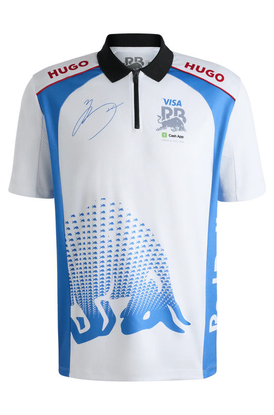 Visa Cash App RB F1 2025 Men's Yuki Tsunoda Polo T-Shirt - White