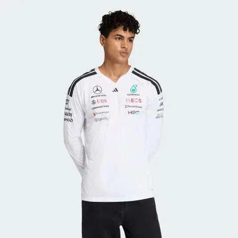 Mercedes - AMG Petronas Formula One 2026 Men's Team Long Sleeve Jersey T-Shirt - Black/White