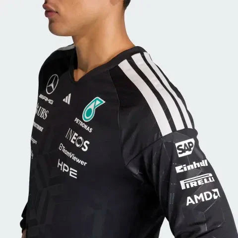 Mercedes - AMG Petronas Formula One 2026 Men's Team Long Sleeve Jersey T-Shirt - Black/White