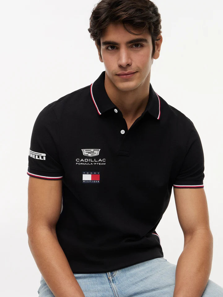 Cadillac F1 Racing 2026 Team Polo Shirt - Black/White