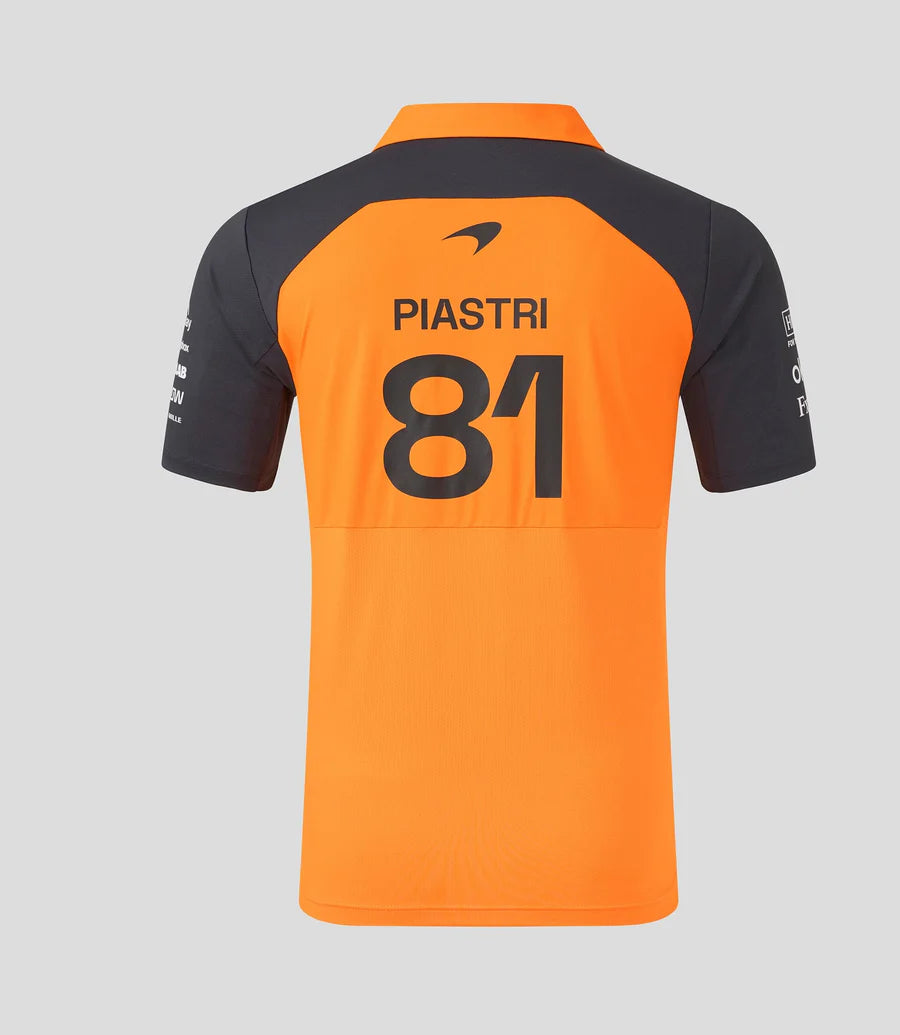 McLaren F1 Men's 2025 Oscar Piastri Polo Shirt - Papaya