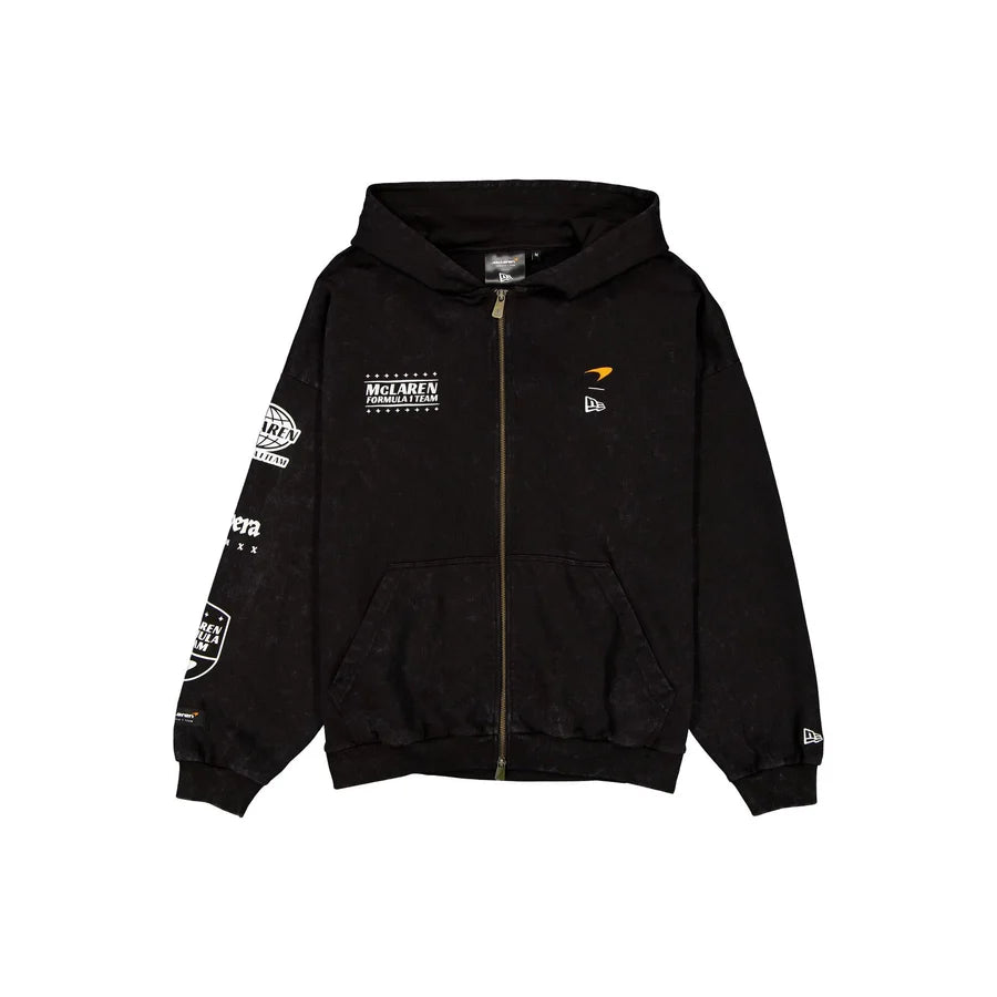 McLaren F1 x New Era Graphic Full Zip Hoodie - Black