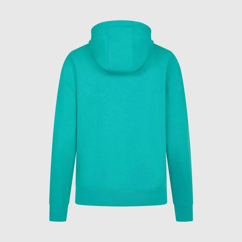 Mercedes AMG Petronas F1 Women's Oversized Logo Hoodie - Black/Mint