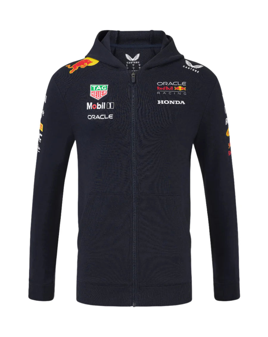 Red Bull Racing F1 2025 Team Full Zip Hooded Sweatshirt- Navy