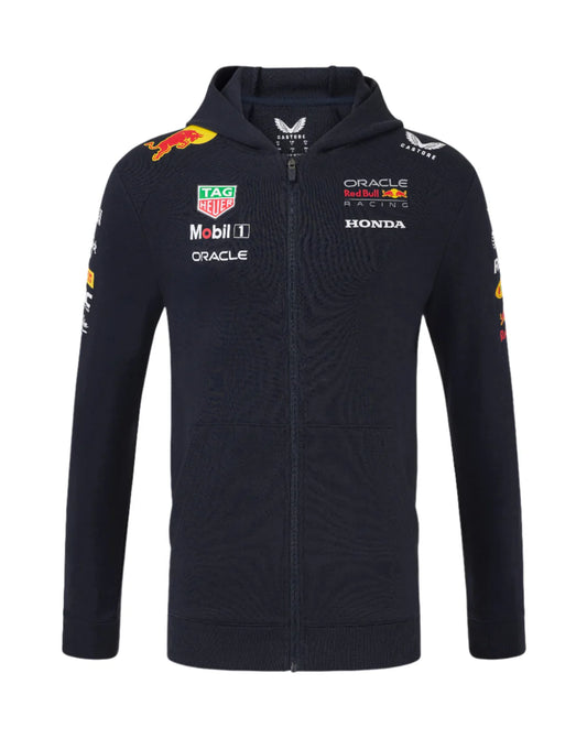 Red Bull Racing F1 2025 Team Full Zip Hooded Sweatshirt- Navy