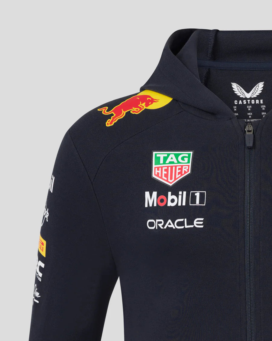 Red Bull Racing F1 2025 Team Full Zip Hooded Sweatshirt- Navy