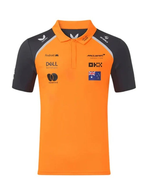 McLaren F1 Men's 2025 Oscar Piastri Polo Shirt - Papaya